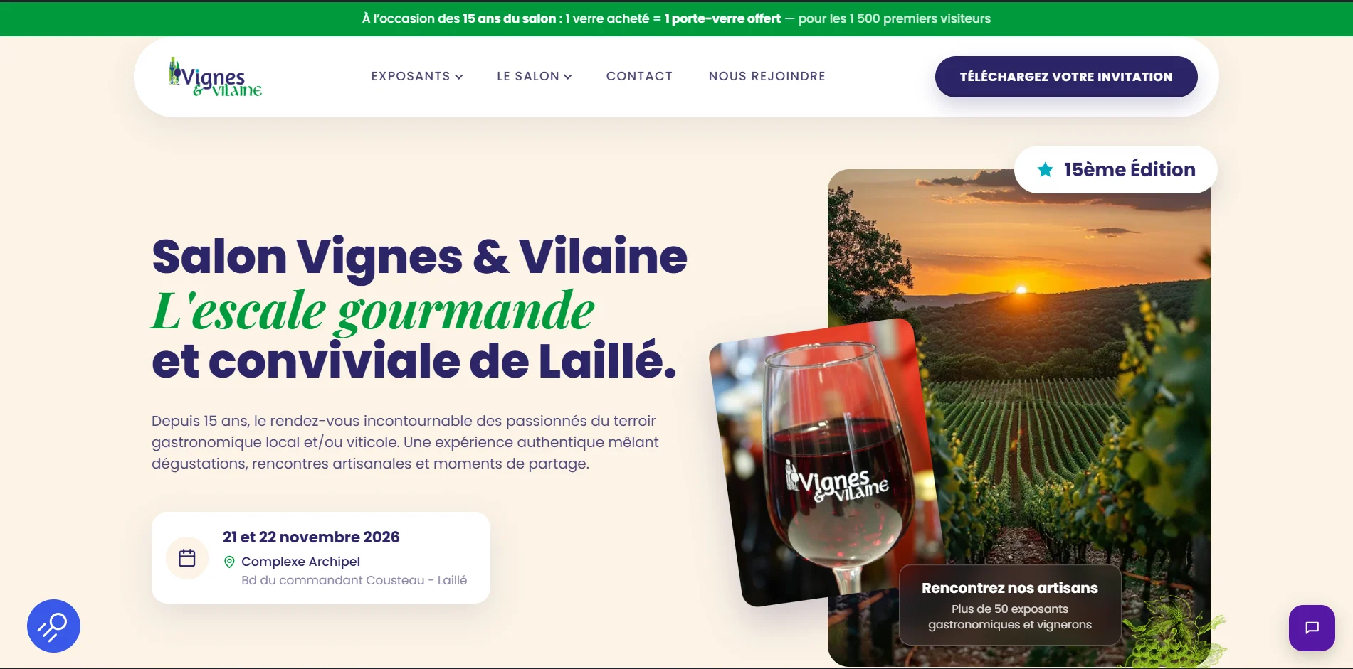 Site livré par Claude — Salon Vignes & Vilaine